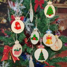 Nikcorp Drveni Božićni Ukrasi za Bor DIY Set 36 kom, za bojanje i ukrašavanje, s flomasterima i jutom, prirodno drvo