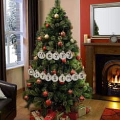 Nikcorp Drveni Božićni Ukrasi za Bor DIY Set 36 kom, za bojanje i ukrašavanje, s flomasterima i jutom, prirodno drvo