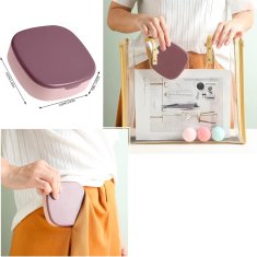 Nikcorp Kutija za nakit prijenosna s ogledalom, vodootporni organizator za prstenje, naušnice i ogrlice, roza 10x10 cm