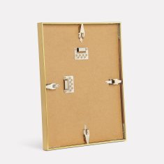 Nikcorp Okvir za slike, moderni tanki dizajn za postere i fotografije, aluminijski s imitacijom drva, zlatni, 60x80 cm