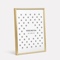 Nikcorp Okvir za slike, moderni tanki dizajn za postere i fotografije, aluminijski s imitacijom drva, zlatni, 60x80 cm