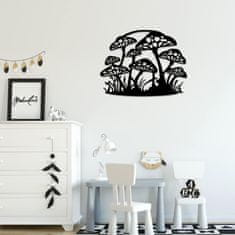 Nikcorp Metalna zidna dekoracija Gljive, elegantan ukras za dom i vrt, za kuhinju, dnevni boravak, spavaću sobu, crna, 43x33 cm