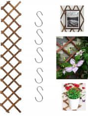 Nikcorp Drvena rešetka za penjačice, rastezljiva pergola za vrt i zid, potpora za biljke, smeđa, 180x33 cm