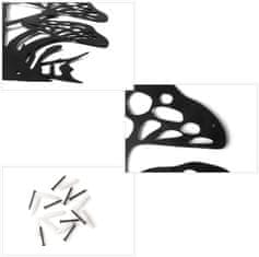 Nikcorp Metalna zidna dekoracija Gljive, elegantan ukras za dom i vrt, za kuhinju, dnevni boravak, spavaću sobu, crna, 43x33 cm