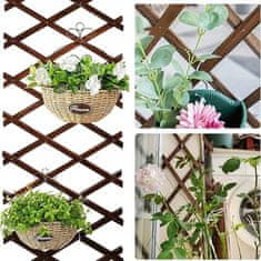 Nikcorp Drvena rešetka za penjačice, rastezljiva pergola za vrt i zid, potpora za biljke, smeđa, 180x33 cm