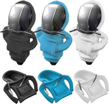 Nikcorp Navlaka za mjenjač u obliku majice s kapuljačom, set 3 kom, zaštita od prašine i ogrebotina, univerzalna, crna/plava/bijela