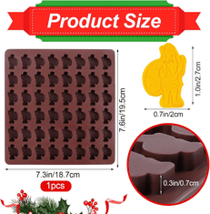 Nikcorp Božićni silikonski kalup Djed Mraz, za čokoladu i kolače, neprianjajući, za pećnicu i zamrzivač, smeđi, 20x15 cm