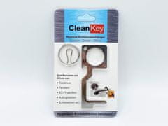 Nikcorp Higijenska višenamjenska kuka za beskontaktno otvaranje vrata i pritiskanje gumba, privjesak za ključeve s otvaračem za boce, Srebrna