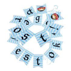 Nikcorp Set papirnatih bannera za Oktoberfest, viseći ukrasi za festivalsku atmosferu, dekoracija za zabave i dom, plavo-bijeli, 20x14cm