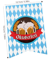 Nikcorp Set papirnatih bannera za Oktoberfest, viseći ukrasi za festivalsku atmosferu, dekoracija za zabave i dom, plavo-bijeli, 20x14cm