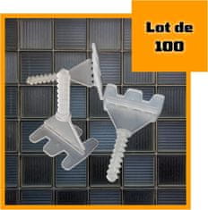 Nikcorp Sustav za niveliranje pločica 100 kom, višekratne kopče za brzo postavljanje podnih i zidnih pločica, fuga 2 mm