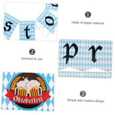 Nikcorp Set papirnatih bannera za Oktoberfest, viseći ukrasi za festivalsku atmosferu, dekoracija za zabave i dom, plavo-bijeli, 20x14cm