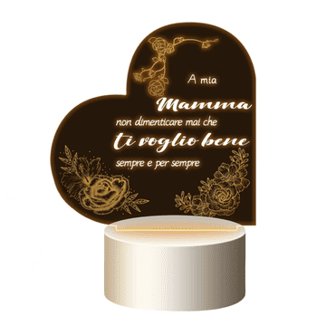 Nikcorp LED noćna lampa u obliku srca, idealan poklon za mamu, dekoracija za spavaću sobu, toplo svjetlo, napajanje kabelom, bijela