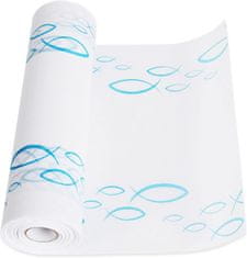 Nikcorp Dekorativni stolnjak za Prvu Pričest, Krizmu, Krštenje, elegantna traka za stol s kršćanskim motivom ribe, plavi, 28 cm x 6 m