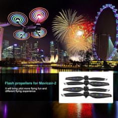 Nikcorp Propeleri za dron Mavic Air 2, tihi rad i noćni let, sklopivi dizajn s punjivim LED svjetlima u 5 boja, 2 para
