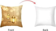 Nikcorp Set ukrasnih jastučnica za Ramazan, 2 komada, elegantni zlatni uzorak mjeseca i Eid, 45x45 cm, crna i žuta