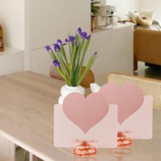 Nikcorp Držači za kartice dijamant, elegantni stalak za brojeve stolova, vjenčanje, set 12 kom, prozirni akril, rozo zlatni