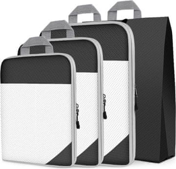 Nikcorp Set putnih organizatora za kofer 4u1, torbe za pakiranje odjeće i navlaka za cipele, vodootporni najlon, crni