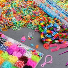 Nikcorp Set gumica za izradu narukvica, kreativni DIY komplet s 2500+ gumica, perlicama, privjescima i priborom u kutiji za pohranu