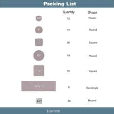 Nikcorp Filcani podlošci za namještaj, 258 kom, samoljepljivi štitnici za podove, zaštita od ogrebotina i buke, razne veličine