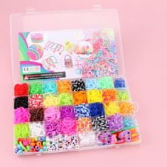 Nikcorp Set gumica za izradu narukvica, kreativni DIY komplet s 2500+ gumica, perlicama, privjescima i priborom u kutiji za pohranu