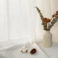 Nikcorp Dekorativne zavjese s prstenovima, set 2 kom, prozračne i poluprozirne za privatnost, žakard uzorak lišća, izgled lana, bijele 245x140 cm