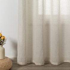 Nikcorp Dekorativne zavjese s prstenovima, set 2 kom, prozračne i poluprozirne za privatnost, žakard uzorak lišća, izgled lana, bijele 245x140 cm