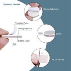 Nikcorp Filcani podlošci za namještaj, 258 kom, samoljepljivi štitnici za podove, zaštita od ogrebotina i buke, razne veličine