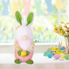 Nikcorp Plišani uskršnji zec patuljak, mekana dekoracija za dom, idealan poklon za Uskrs, ukras za stol i policu, zeleni, 25cm