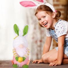 Nikcorp Plišani uskršnji zec patuljak, mekana dekoracija za dom, idealan poklon za Uskrs, ukras za stol i policu, zeleni, 25cm