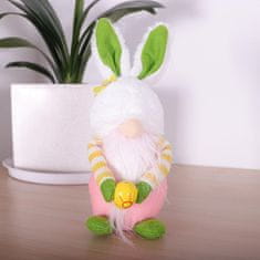 Nikcorp Plišani uskršnji zec patuljak, mekana dekoracija za dom, idealan poklon za Uskrs, ukras za stol i policu, zeleni, 25cm