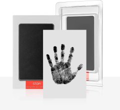 Nikcorp Set za otisak ruke i stopala bebe, siguran jastučić s tintom bez dodira, uspomena na rođenje, za bebe 0-6 mj., sivi