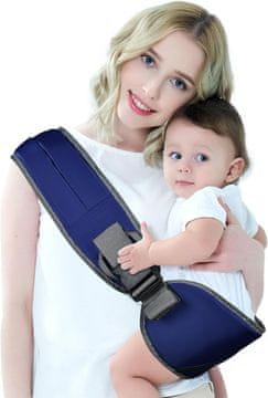 Nikcorp Nosiljka za bebe, ergonomska s protukliznim jastukom za kukove, za nošenje sprijeda i bočno, 6-36 mjeseci, tamnoplava