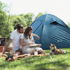 Nikcorp Šator za kampiranje za 4 osobe, vodootporan i ultralagan, cjelogodišnji za trekking, planinarenje i biciklizam, plavi