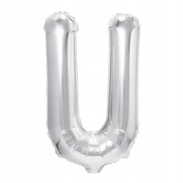 Nikcorp Folijski balon slovo U za rođendane i proslave, dugotrajna dekoracija sa samozatvarajućim ventilom, srebrni 40 cm