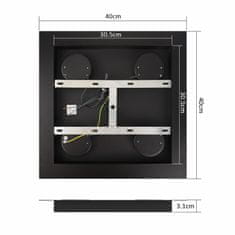 Nikcorp Stropna svjetiljka kvadratna s 4 reflektora, moderno rasvjetno tijelo za dnevni boravak i spavaću sobu, GX53 grlo, aluminij, 40x40 cm