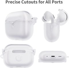 Nikcorp Prozirna zaštitna maska za AirPods Pro 2/1, TPU futrola s privjeskom, otporna na udarce i ogrebotine, prozirna