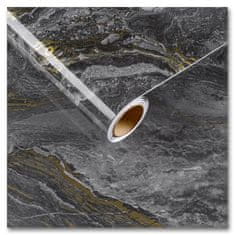 Nikcorp Samoljepljiva folija za namještaj, vodootporna PVC tapeta za brzu obnovu kuhinje i kupaonice, crno-zlatni mramor 30x200 cm