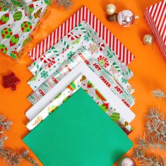 Nikcorp Papir za zamatanje poklona 150 kom, ukrasni papir za Božić, rođendane, dekoracije, 7 boja, 50x50 cm