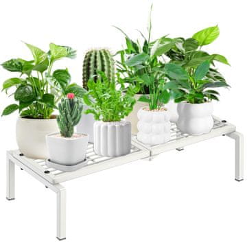 Nikcorp Metalni stalak za cvijeće i biljke, elegantna polica za dnevni boravak, balkon i vrt, bijela, 40x84x20,5 cm