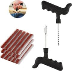 Nikcorp Set za popravak guma, brzi popravak probušene gume bez skidanja, 17-dijelni komplet s 15 traka za auto, motor, ATV