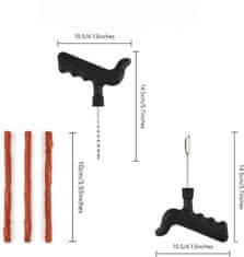 Nikcorp Set za popravak guma, brzi popravak probušene gume bez skidanja, 17-dijelni komplet s 15 traka za auto, motor, ATV