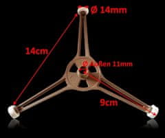 Nikcorp Univerzalni rotirajući križ za mikrovalnu pećnicu, set 2 kom, zamjenski pogonski dio za tanjur, 3 kotačića, smeđi, Ø 18 cm