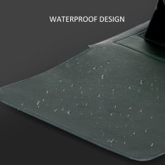 Nikcorp Futrola za laptop s funkcijom stalka, vodootporna sintetička koža za prijenosno računalo, ergonomski stalak, crna 15"