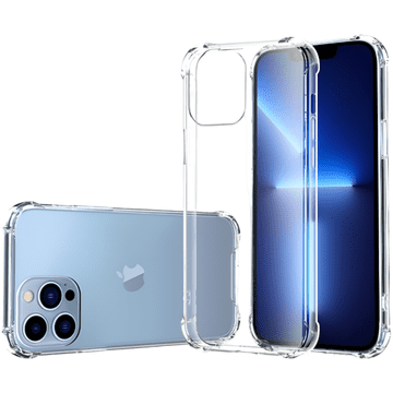 Nikcorp Maska za iPhone 13 Pro + 3x Kaljeno Staklo, Prozirna Zaštitna Futrola, Tanka PC maskica, otporna na udarce i ogrebotine