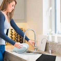 Nikcorp Silikonska podloga za sušenje posuđa, protuklizna s brzim odvodom, prilagodljiva za sudoper i radnu ploču, crna 31,5x26,4 cm