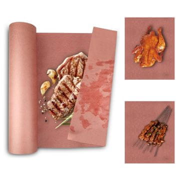 Nikcorp Mesarski papir za roštilj i dimljenje, otporan na masnoću i toplinu, za pečenje i pakiranje hrane, ružičasti 45 cm x 15 m