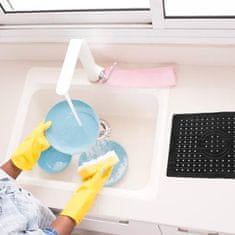 Nikcorp Silikonska podloga za sušenje posuđa, protuklizna s brzim odvodom, prilagodljiva za sudoper i radnu ploču, crna 31,5x26,4 cm