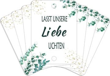Nikcorp Privjesci za prskalice za vjenčanje, 60 komada, kartice za hladni vatromet s njemačkim natpisom, bijeli kraft papir
