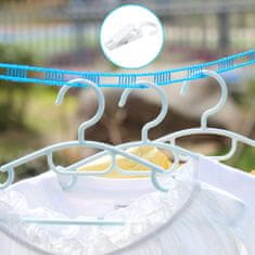 Nikcorp Prijenosno uže za rublje 3m, rastezljivo do 5m, otporno na vjetar, za putovanja, kampiranje i dom, s kukama i 5 kvačica, plavo